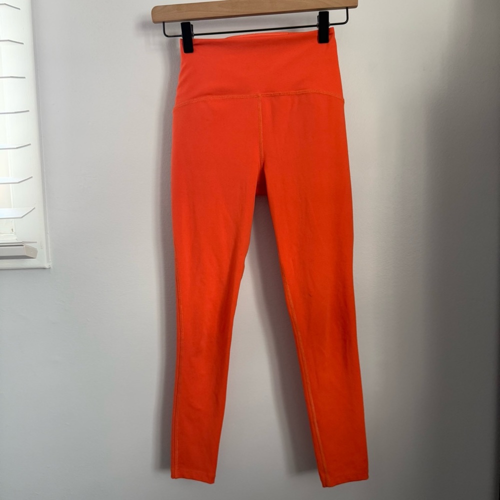 Beyond Yoga Powerbeyond High Waisted Midi Leggings Sunset Orange Pilates Outdoor